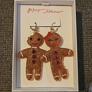Betsey Johnson Gingerbread Couple Earrings